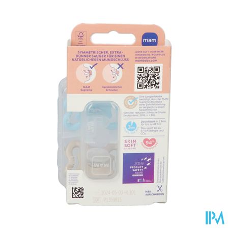 Mam Supreme Sucette Silicone Pure 0-6m Bleu 2 1
