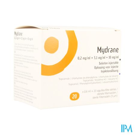 Mydrane Opl Intracamerale Injectie Amp 20 X 0,6ml