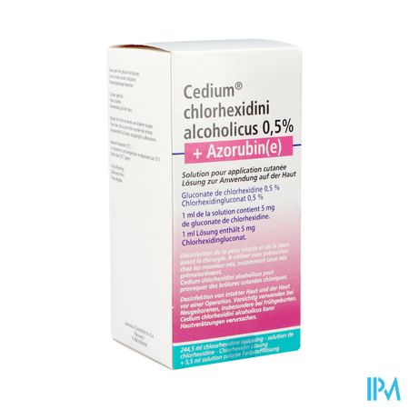 Cedium Chlorhexidini Gluc Alc 0,5% 250ml+azorubine