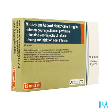 Midazolam Accord Healthcare 5 mg/ml sol. inj./perf. i.m./i.v. amp. 10 x 3 ml