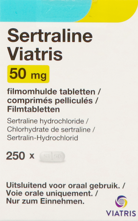 Sertraline Mylan 50mg Comp Pell 250 Fl Hdpe 3