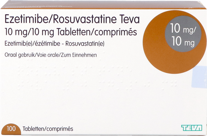 Ezetimibe Rosuvastatine Teva 10mg/10mg Comp 100 2