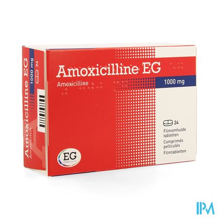 Amoxicilline EG 1000Mg Filmomh Tabl 24 X 1000 Mg