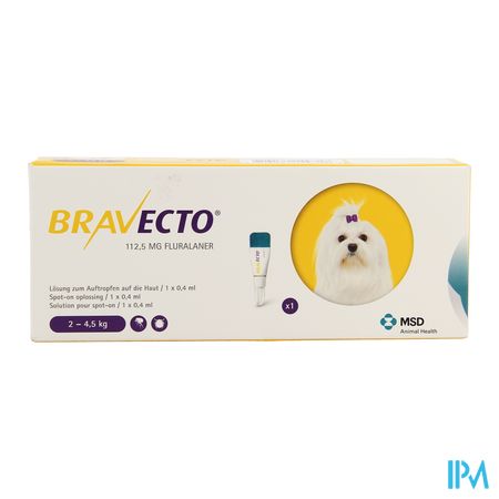 Bravecto 112,5mg Spot On Opl Hond 2-4,5kg Pipet 1 5