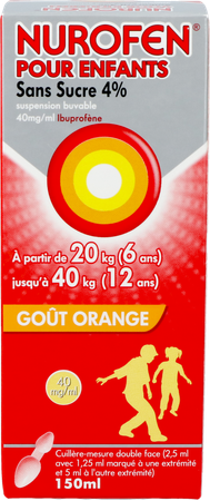 Nurofen Kind Sinaas 4% Susp Suikervrij 150ml 4
