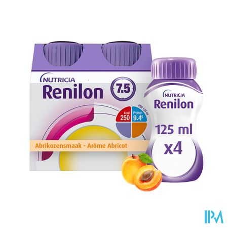 Renilon 7.5 Abricot Bouteille 4x125ml 177033 Nf