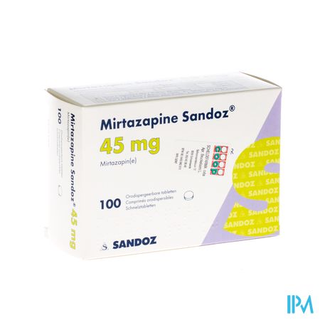 Mirtazapine Sandoz 45mg Orodisp Tabl 100