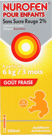 Nurofen Kind Suikervrij Aardbei 2 % 200ml 5