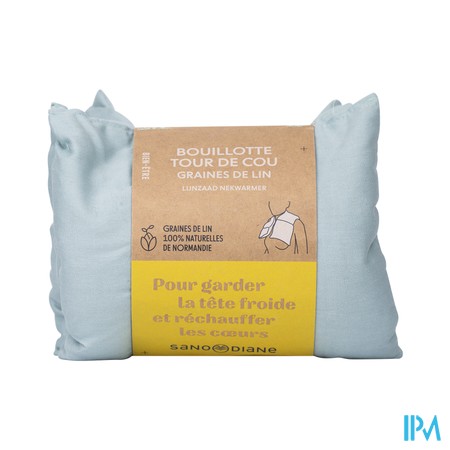 Sanodiane Nek Lijnzaadkussen Blauw/groen Uni