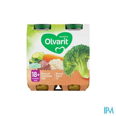 Olvarit Broccoli Rundsvlees Rijst 2x250g 18m02