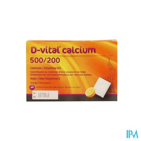 D-vital Calcium 500/200 Orange Sachet 40