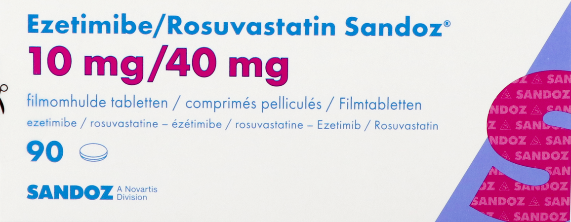 Ezetimibe/rosuvastatin Sandoz 10mg/40mg Tabl 90 2