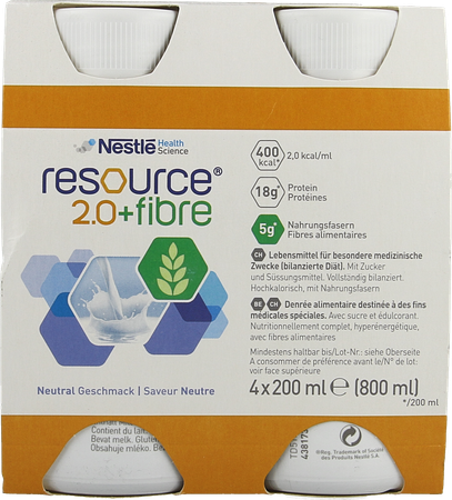 Resource 2.0 Fibre Neutraal 4x200ml 12100792 2