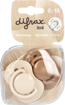 Difrax Sucette Dynam.harmony Creme&l.brown 6-18m 2 5