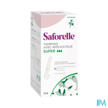 Saforelle Coton Protect Tampons Applicat. Super 14