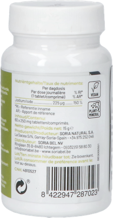 Soria Iode 225mcg Bio-actif Comp 60 3