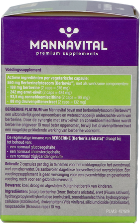 Mannavital Berberine Platinum V-caps 60 5