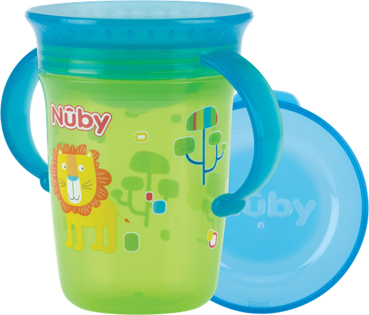 Nuby 360° Wonder Cup Handvat Aqua 240ml 6m+ Groen 1