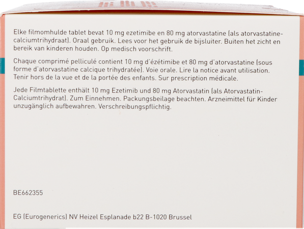 Ezetimibe/Atorvastatine EG 10/80Mg Filmomh Tabl100 3