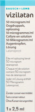 Vizilatan 50mcg/ml Oogdruppels Opl 1 X 2,5ml 2