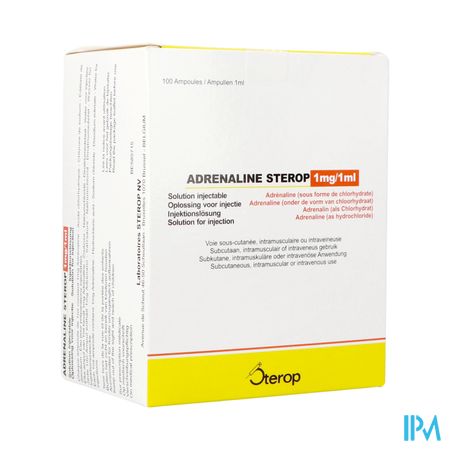 Adrenaline Hcl Sterop 1mg/ml Opl Inj Amp 100