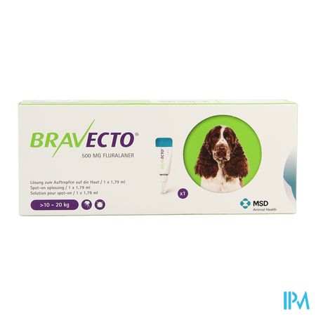 Bravecto 500mg Spot On Opl Hond >10-20kg Pipet 1 1