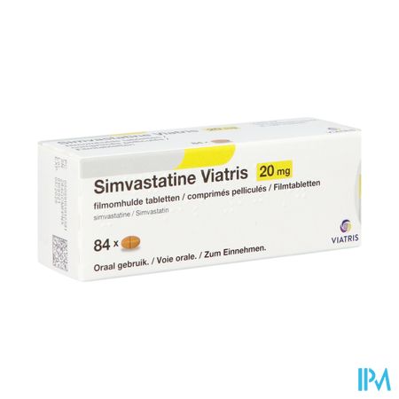 Simvastatine Viatris 20mg Comp 84