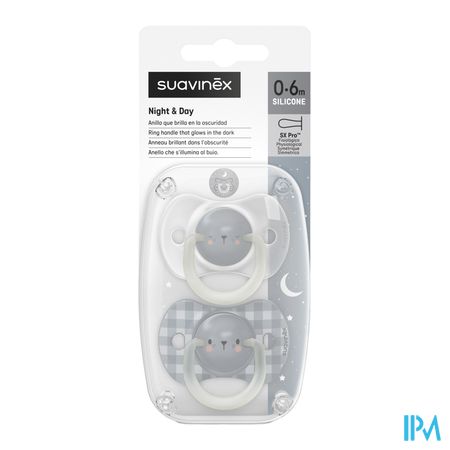 Suavinex N&d Soother Sili.rev.0-6m Bear Bl Duo 1