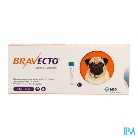 Bravecto 250mg Spot On Opl Hond >4,5-10kg Pipet 1 3