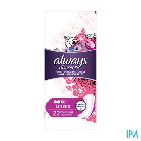 Always Discreet Incontinence Liner Light + 22 2