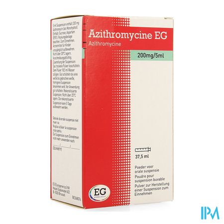 Azithromycine 200Mg/5Ml EG Pulv Susp Buva 37,5 Ml