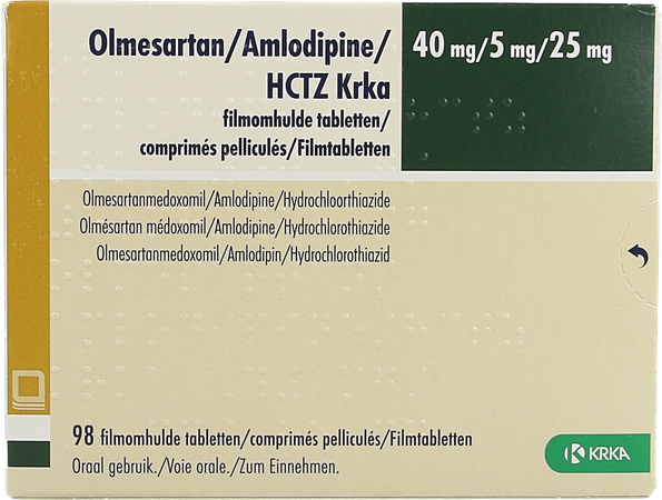 Olmesartan/amlodipine/hctz Krka 40/ 5/25,0 Comp 98 1