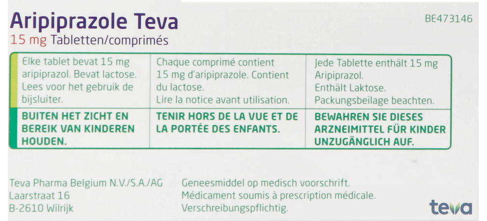 Aripiprazole Teva 15mg Tabl 28 X 15mg 4