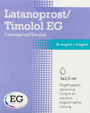 Latanoprost Timolol EG Oogdruppels Fl 3X2,5Ml 3