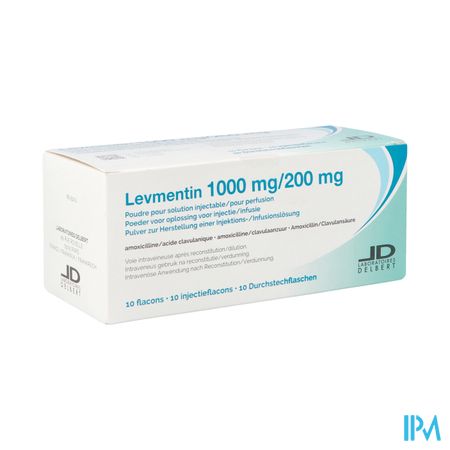 Levmentin 1 000 mg - 200 mg sol. inj./perf. (pdr.) i.v. flac. 10 (1000 mg - 200 mg)