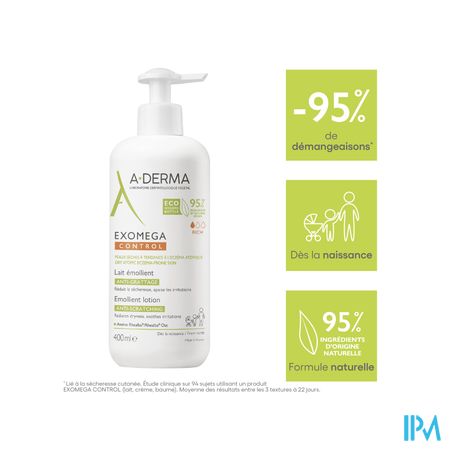 Aderma Exomega Control Melk Emolierend 400ml 13