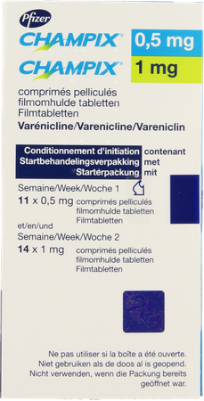 Champix Comp 11 (0,5mg) + 14 (1mg) Aclar/pvc/alu 2