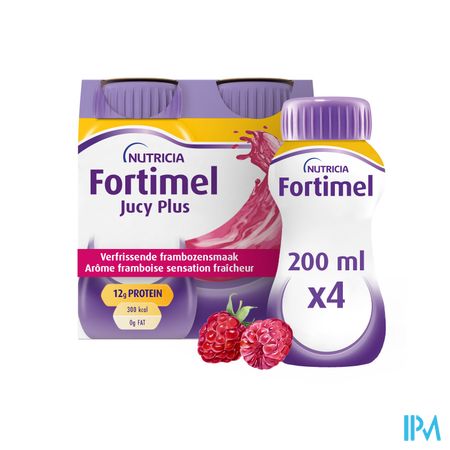 Fortimel Jucy Plus Framboos Verfr. 4x200ml 185087