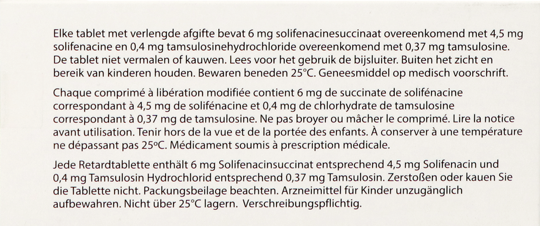 Solifenacine Tamsulosine Ab 6/04,mg Ger.afg.tabl90 3