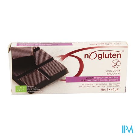 Nogluten Chocoladereep Zwart Bio2x45g 3996 Revogan 1
