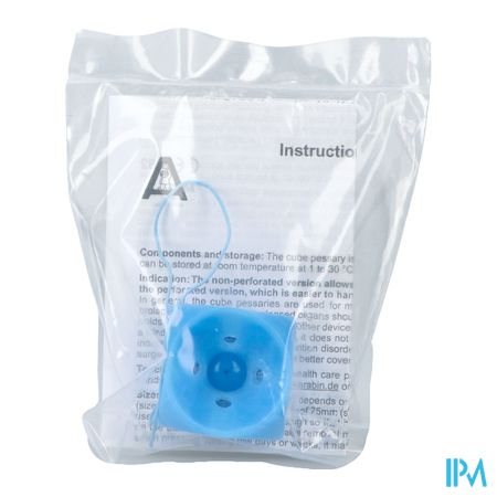 Pessaire Cube Perfore Avec Bouton 3/37mm Silicone 1