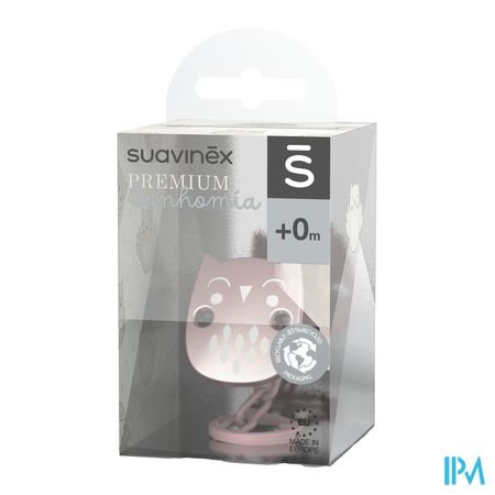 Suavinex Bonhomia Soother Chain Owl Pink 1