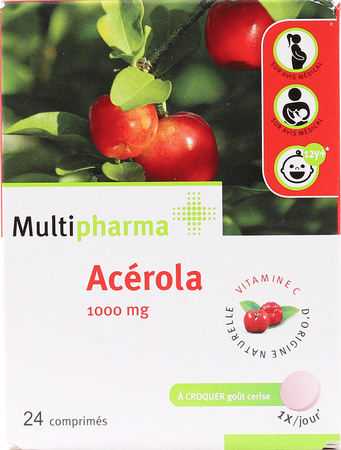 Multipharma Acerola 1000mg Comp A Croquer 24 1