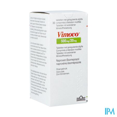 Vimovo 500mg/20mg Gereguleerde Afgifte Tabl 30