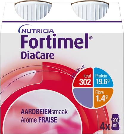 Fortimel DiaCare aardbeiensmaak 4x200ml 2
