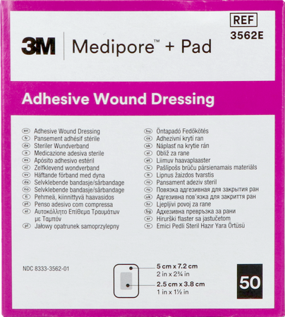 Medipore + Pad 3m 5x 7,2cm 50 3562e 1