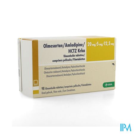 Olmesartan/amlodipine/hctz Krka 20/ 5/12,5 Comp 98