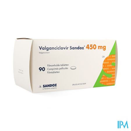 Valganciclovir Sandoz 450mg Comp Pell 90