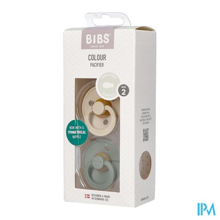 Bibs 2 Sucette Symmetric Duo Vanilla/pine 2 4