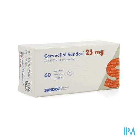 Carvedilol Sandoz 25mg Comp 60